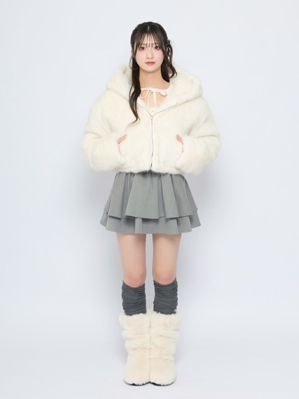 【BUBBLES】クロップドファージャケット