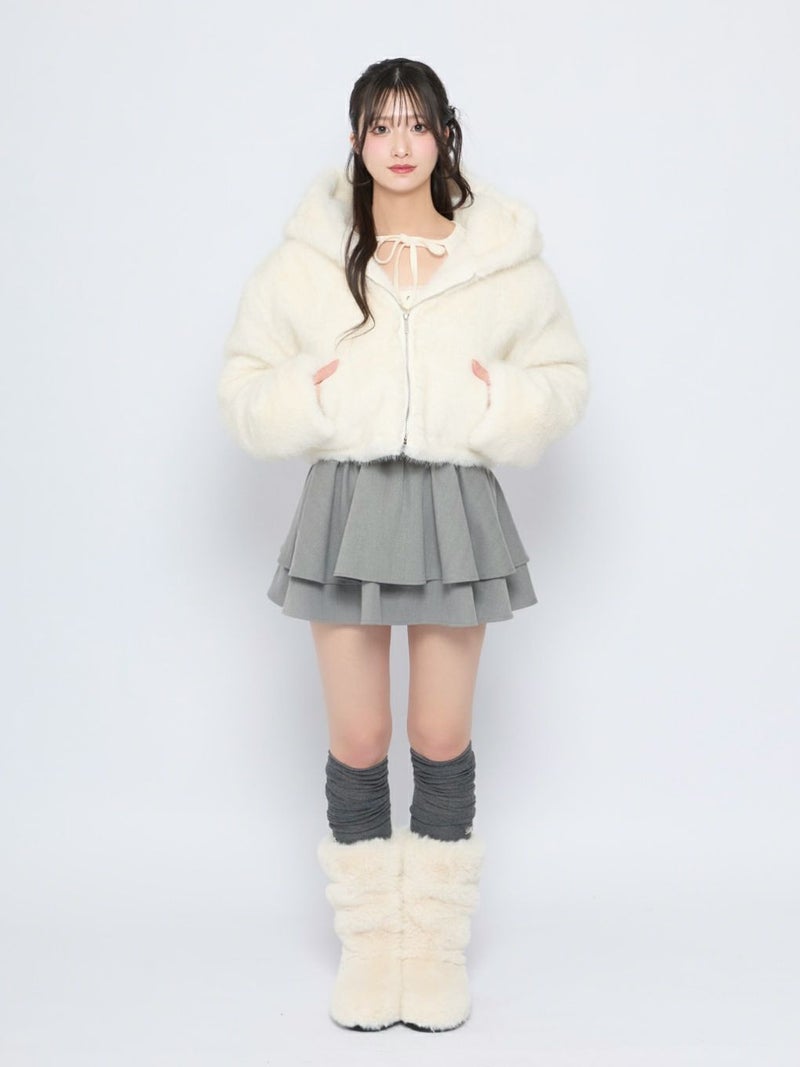 BUBBLES】クロップドファージャケット | sparkling mall online store