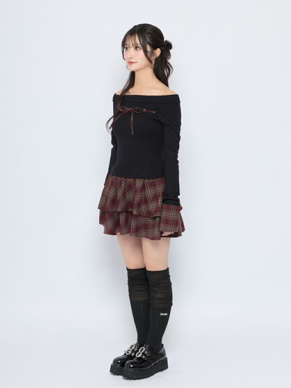 【BUBBLES】チェックリボンワンピース