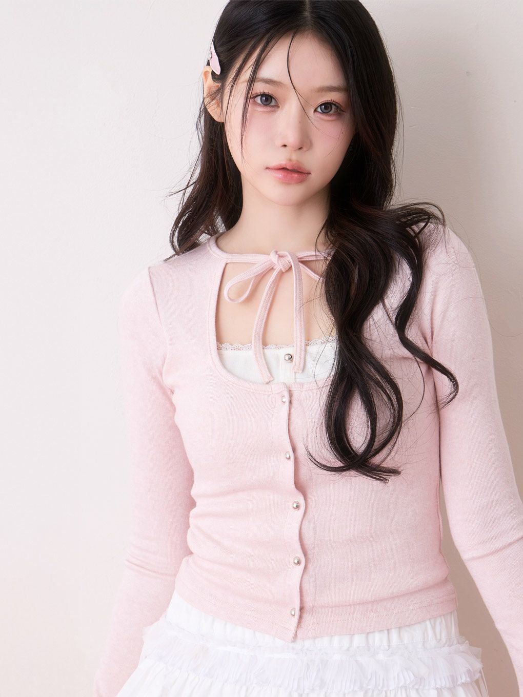 【BUBBLES】レイヤードリブトップス