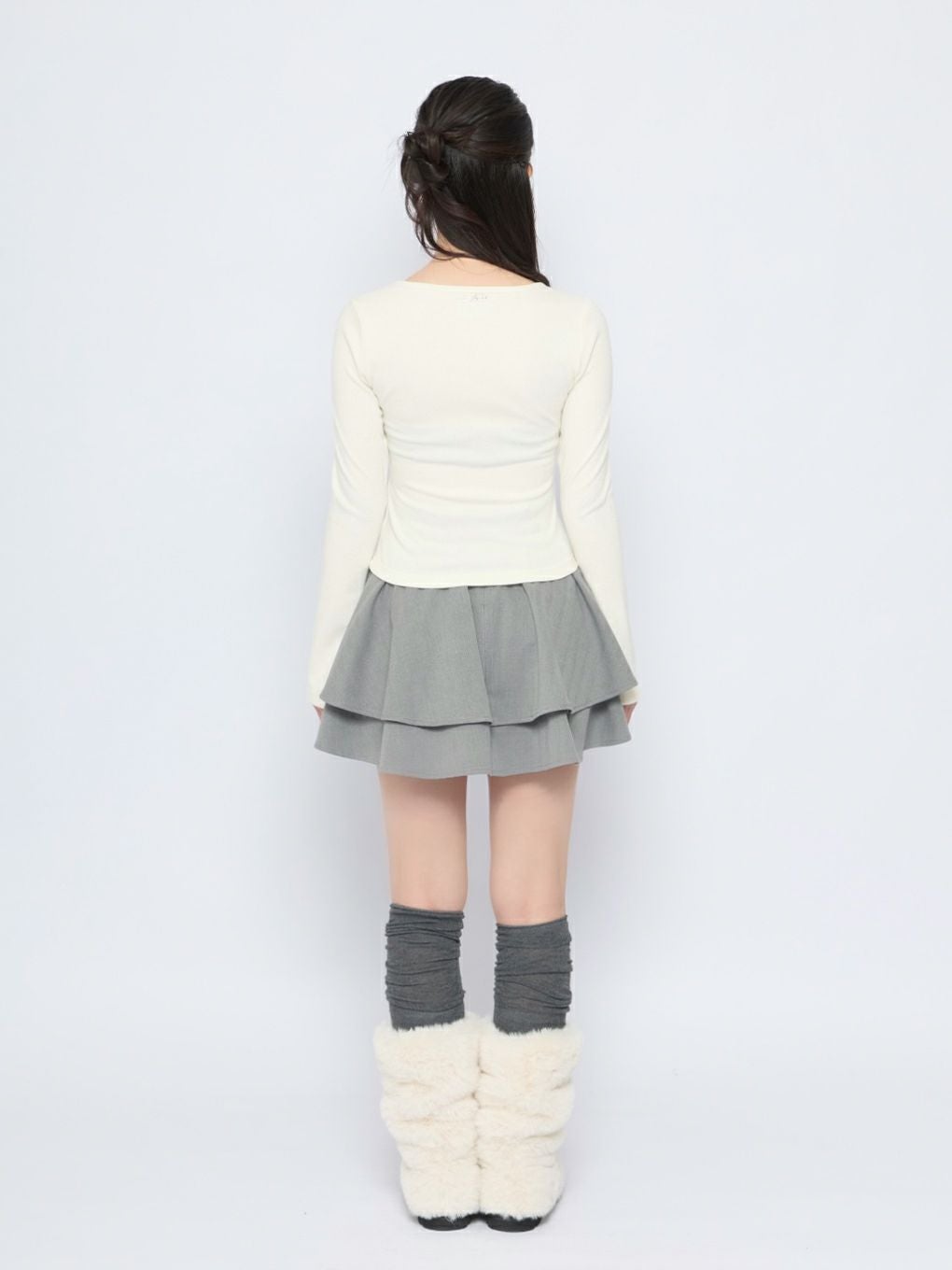 【BUBBLES】レイヤードリブトップス