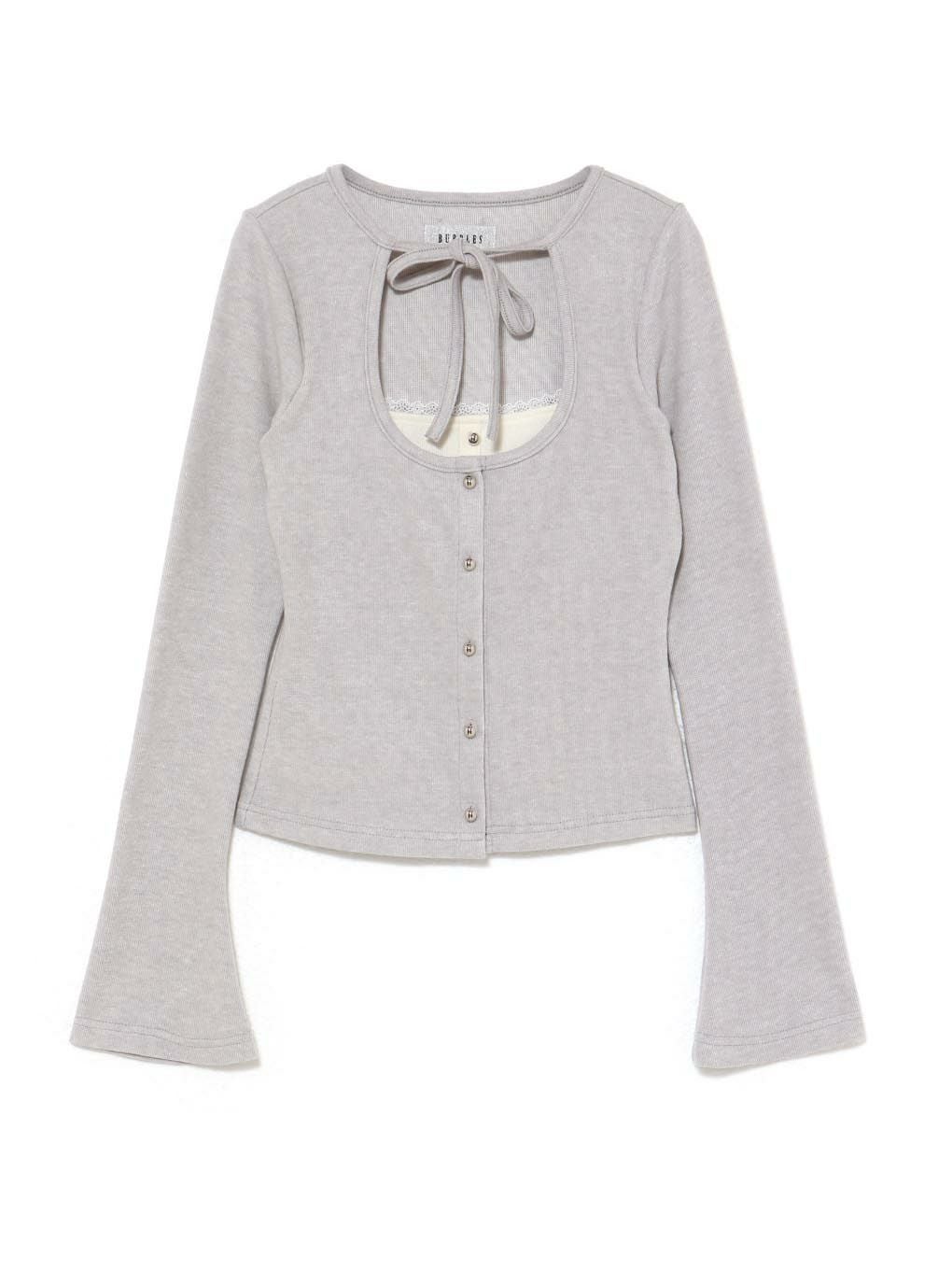 【BUBBLES】レイヤードリブトップス