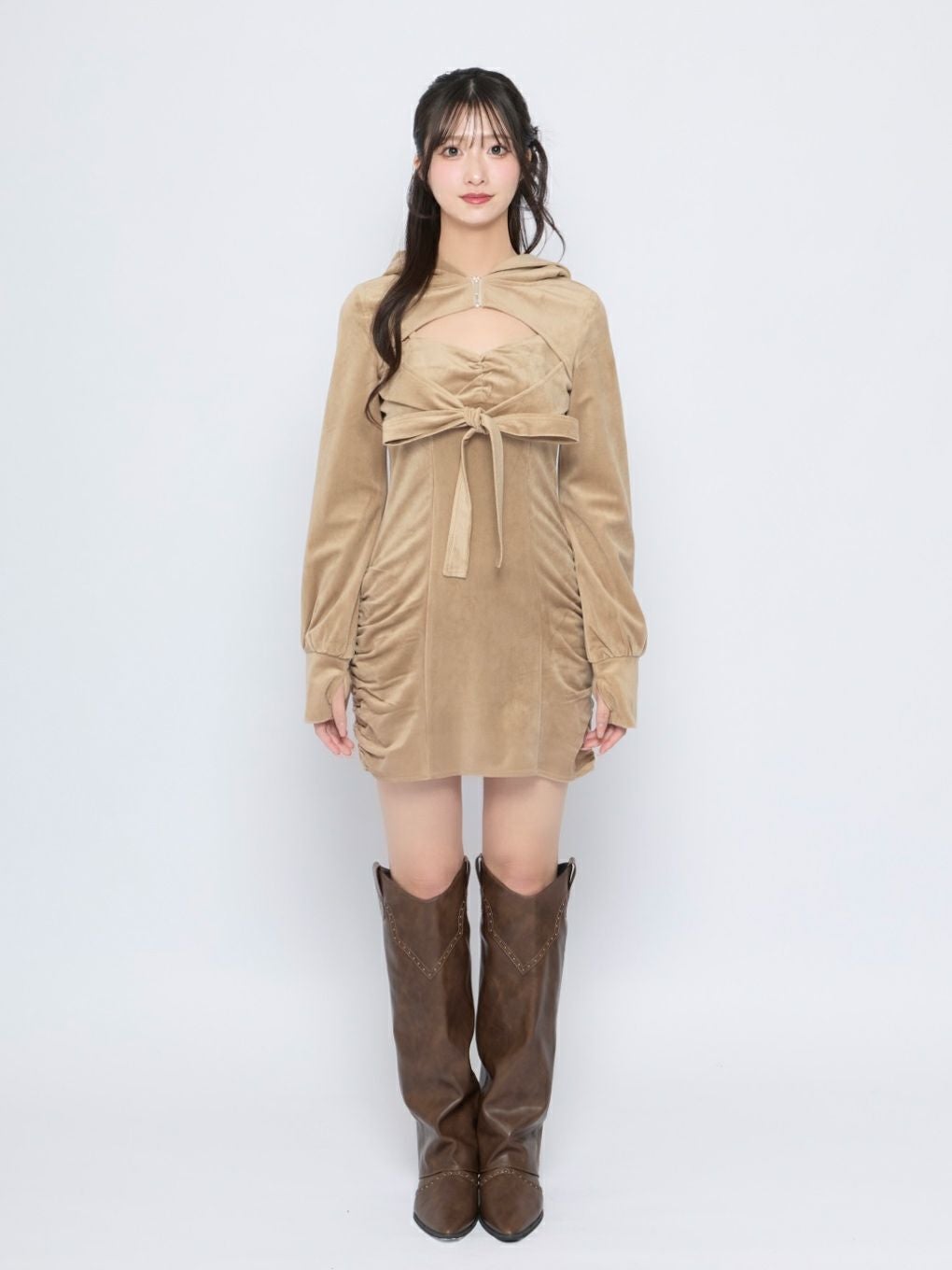 【BUBBLES】ベルベットリボンワンピース