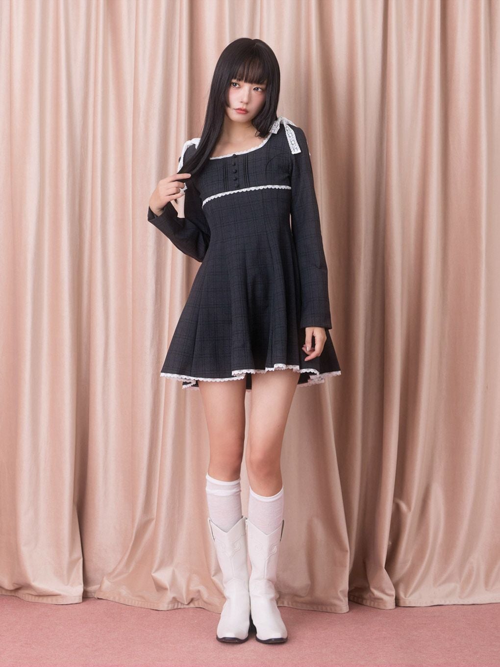 BUBBLES】タイニーリボンフレアワンピース | sparkling mall online store
