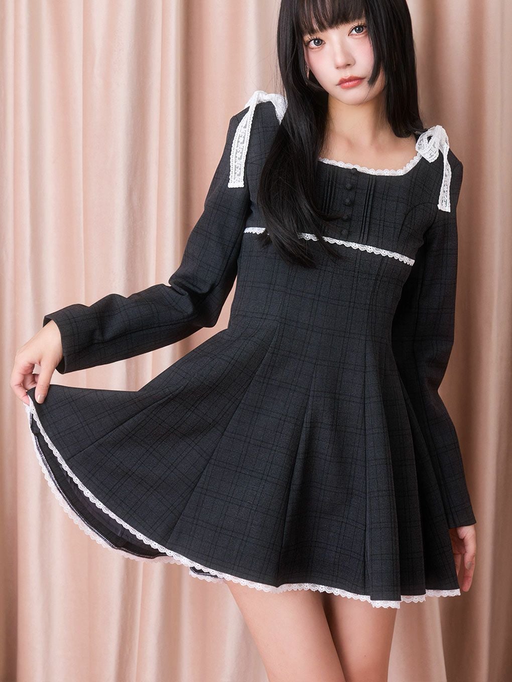 BUBBLES】タイニーリボンフレアワンピース | sparkling mall online store