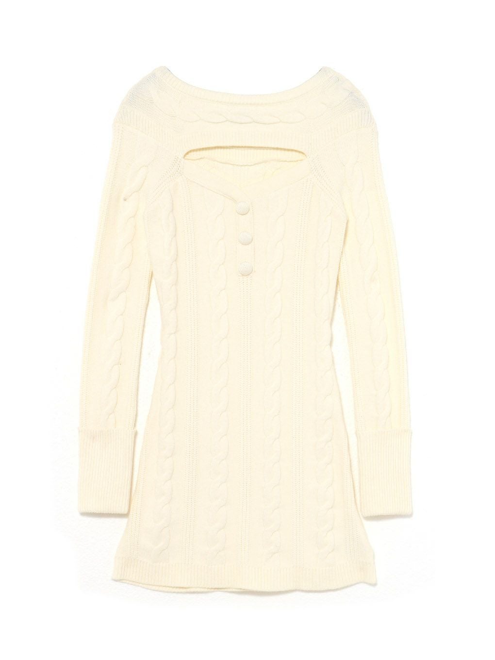 【BUBBLES】オープンネックケーブルワンピース
