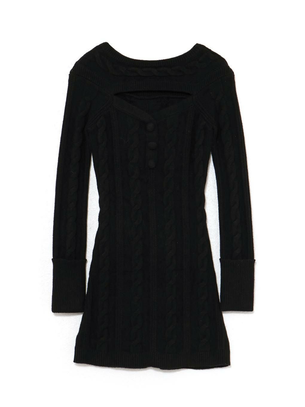 【BUBBLES】オープンネックケーブルワンピース