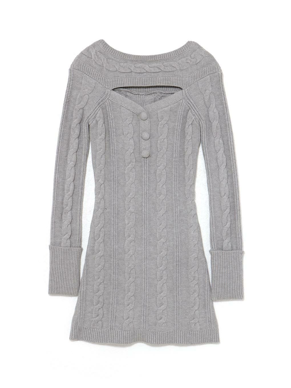 【BUBBLES】オープンネックケーブルワンピース