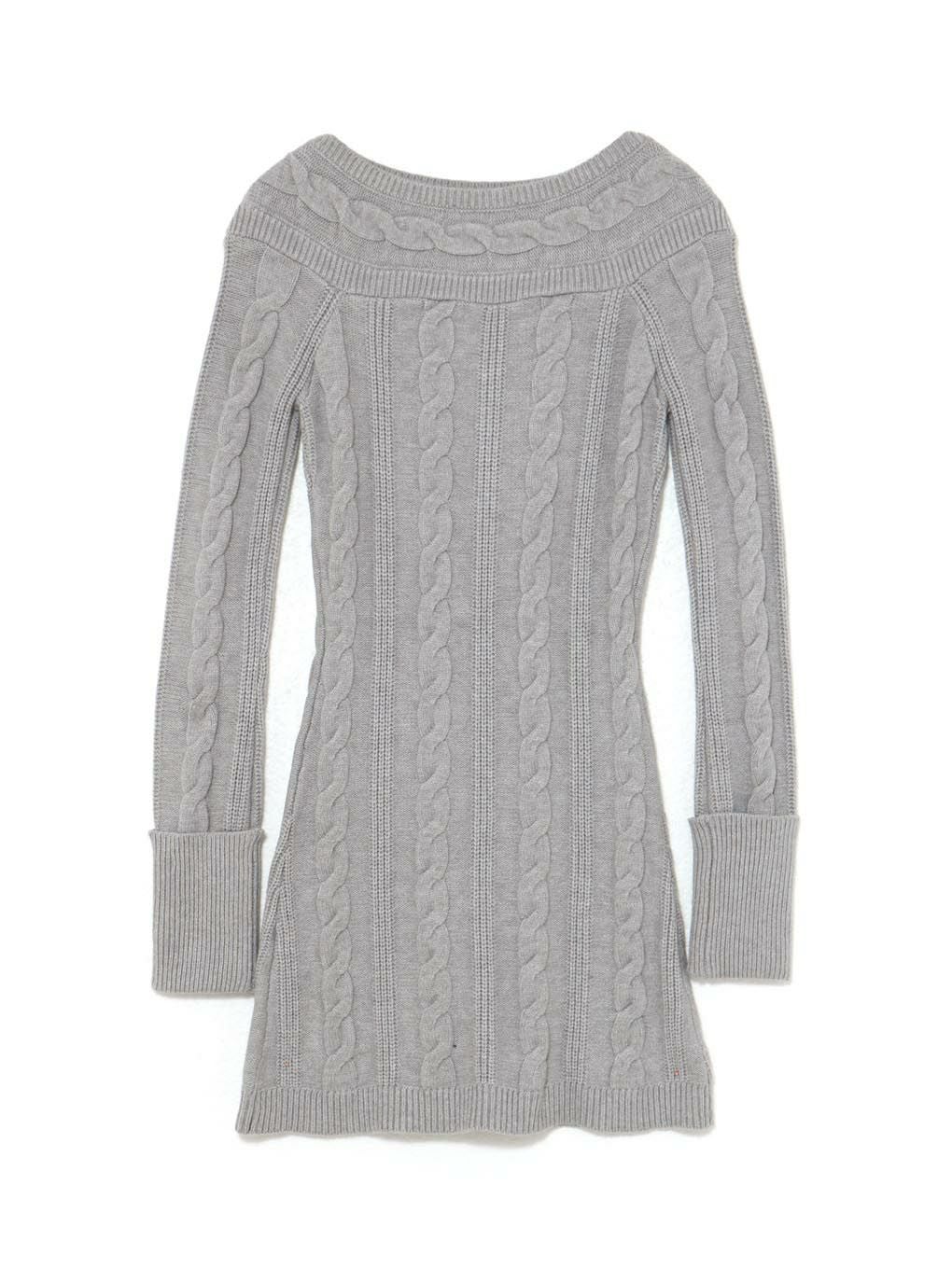 【BUBBLES】オープンネックケーブルワンピース