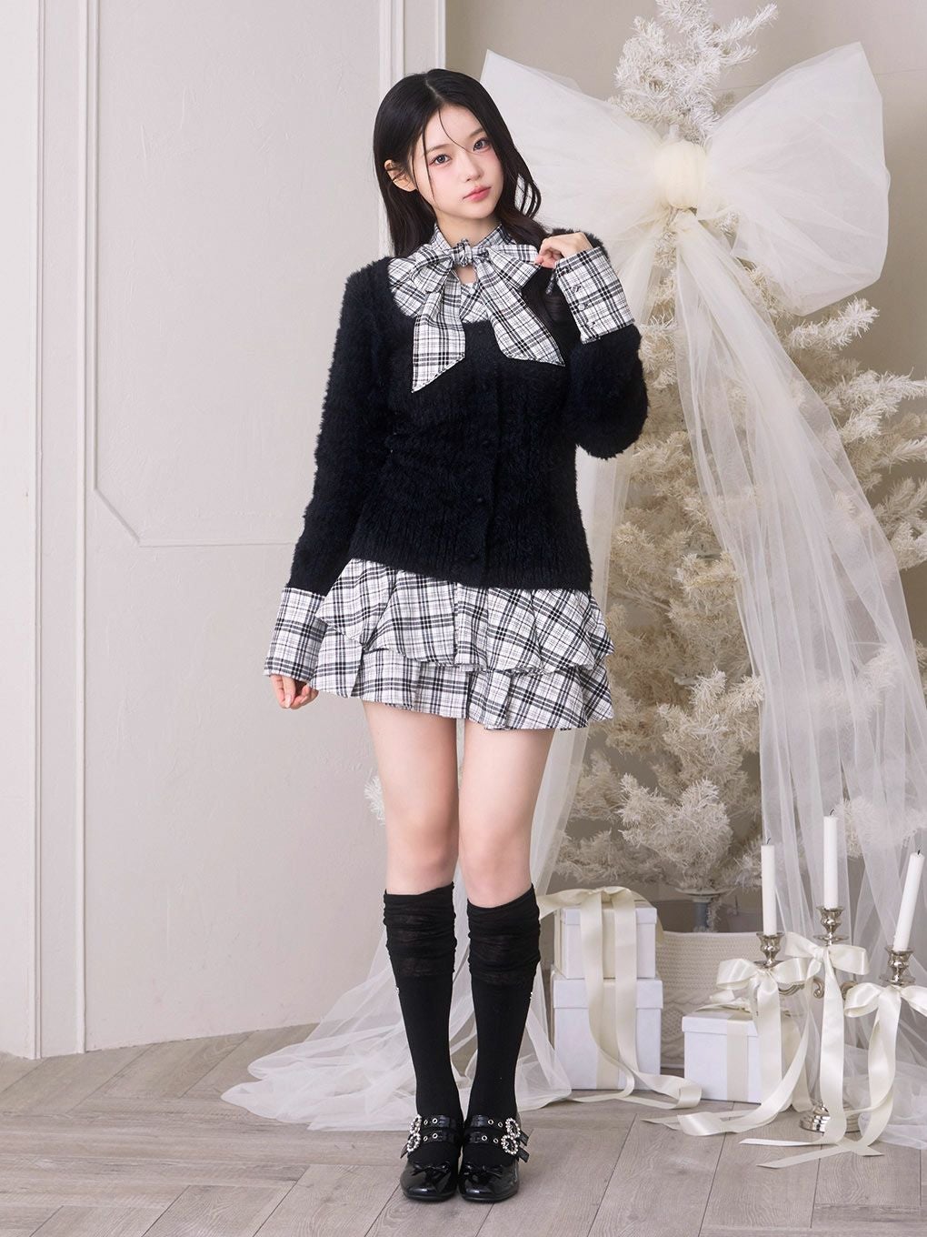 【BUBBLES】リボンタイスクールニット