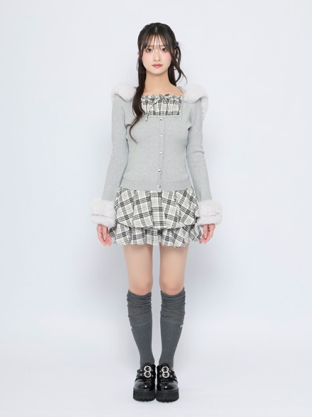 BUBBLES コケットフーディーニット ブラック BUBBLES】コケットフーディーニット | sparkling mall online store