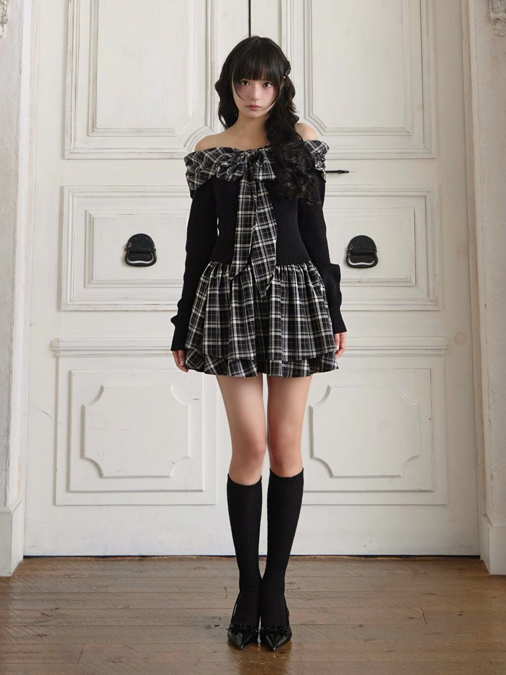 BUBBLES】オフショルリボンワンピース | sparkling mall online store