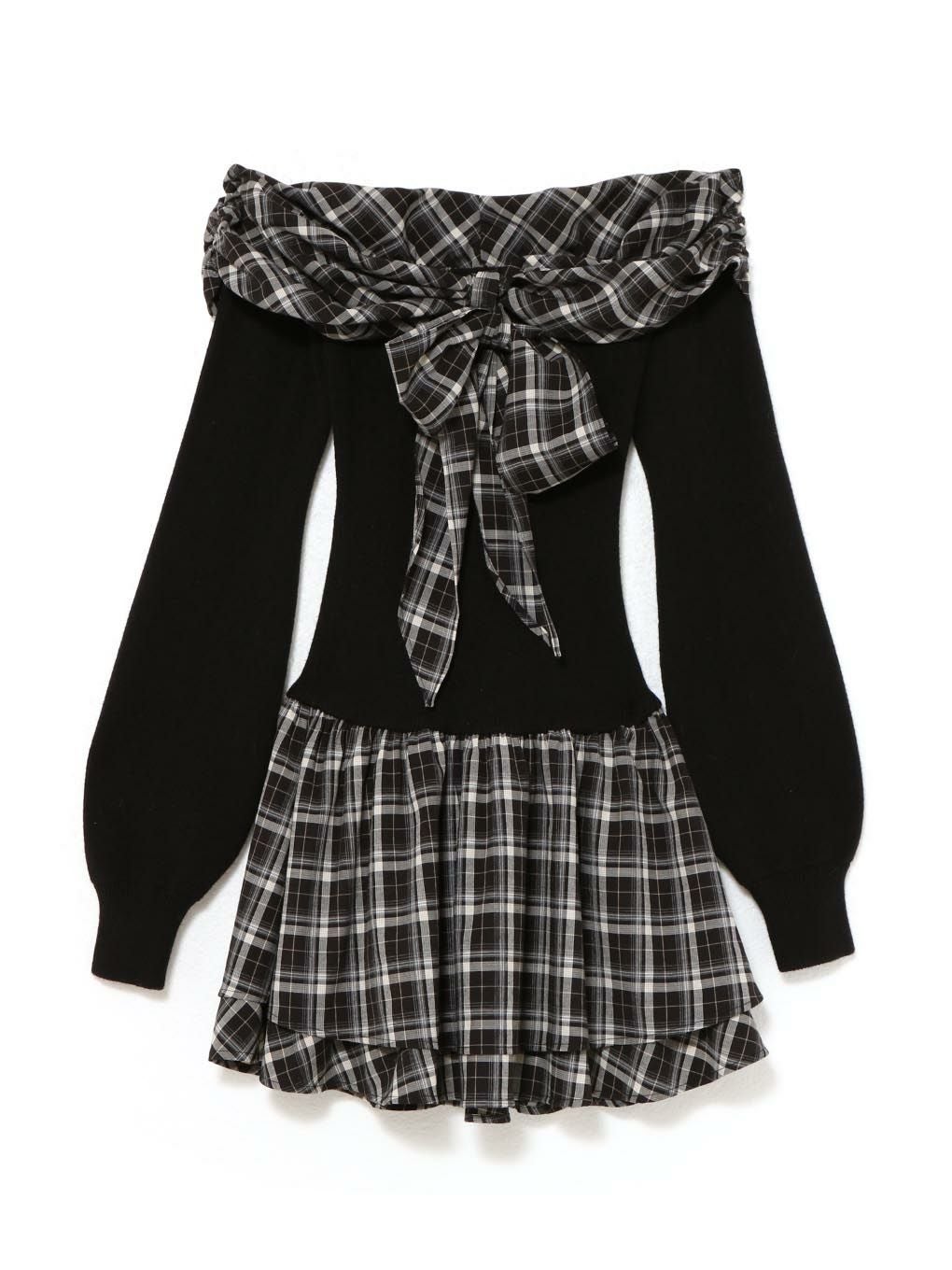 【BUBBLES】オフショルリボンワンピース