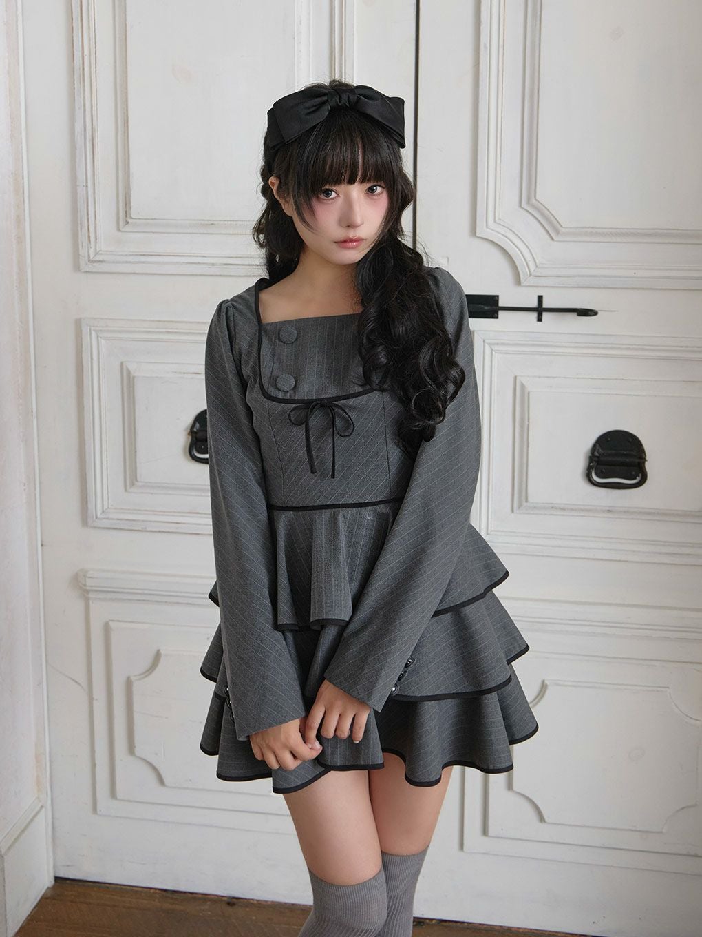 【BUBBLES】ガーリーティアードワンピース