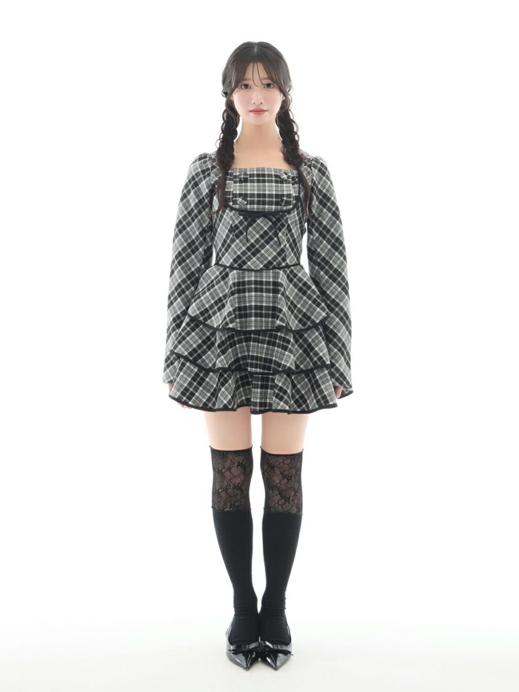 【BUBBLES】ガーリーティアードワンピース