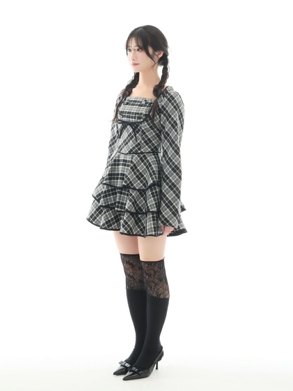 【BUBBLES】ガーリーティアードワンピース