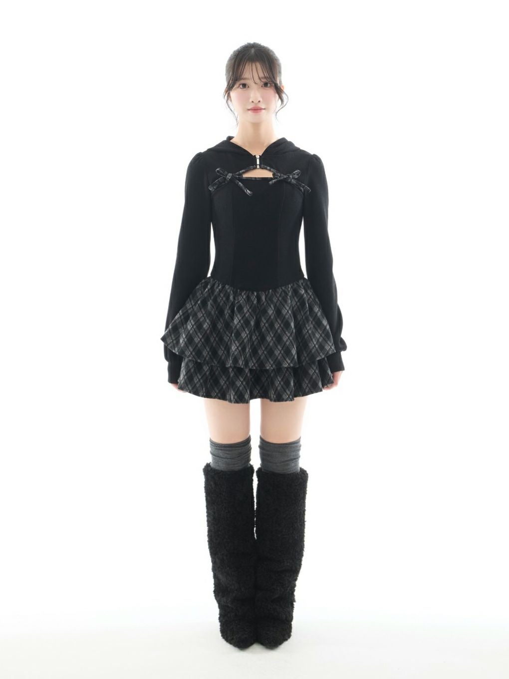 BUBBLES】チェックパーカーワンピース | sparkling mall online store