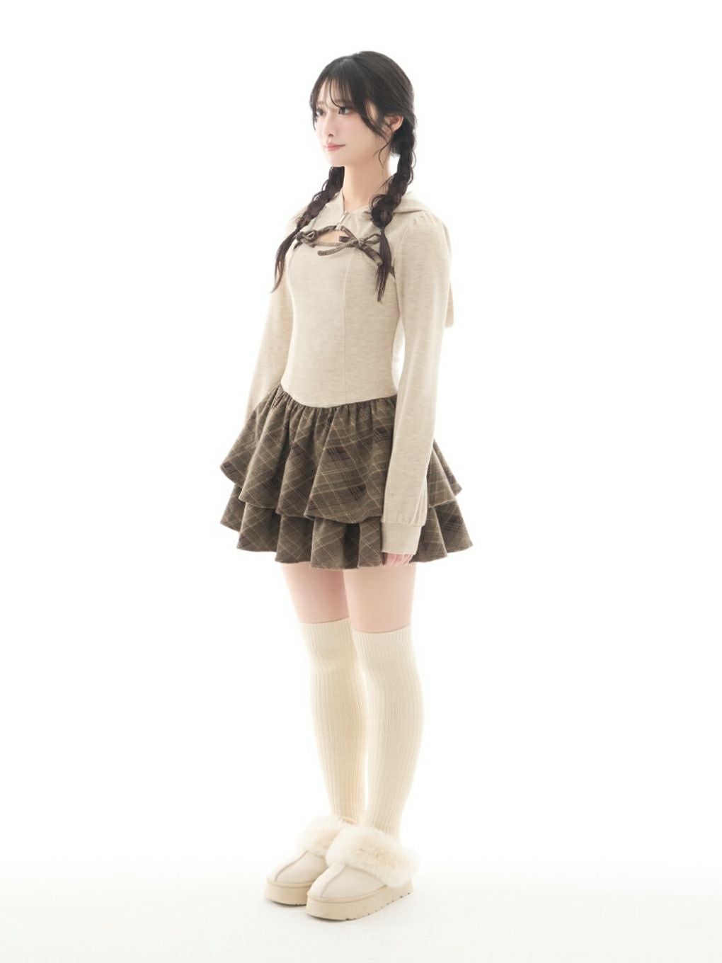 BUBBLES】チェックパーカーワンピース | sparkling mall online store