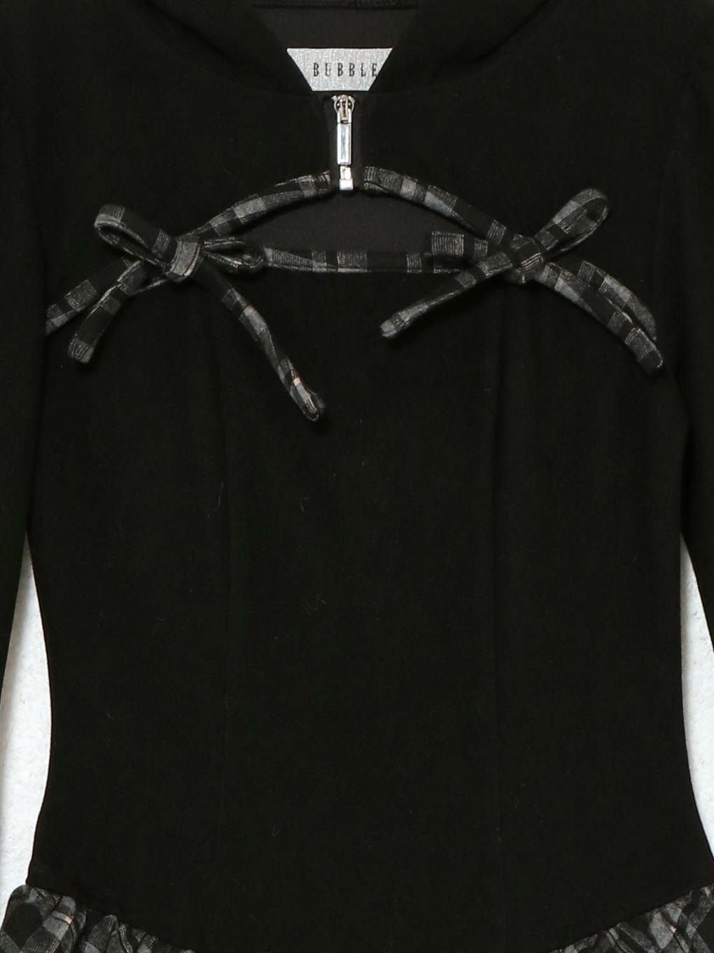 【BUBBLES】チェックパーカーワンピース