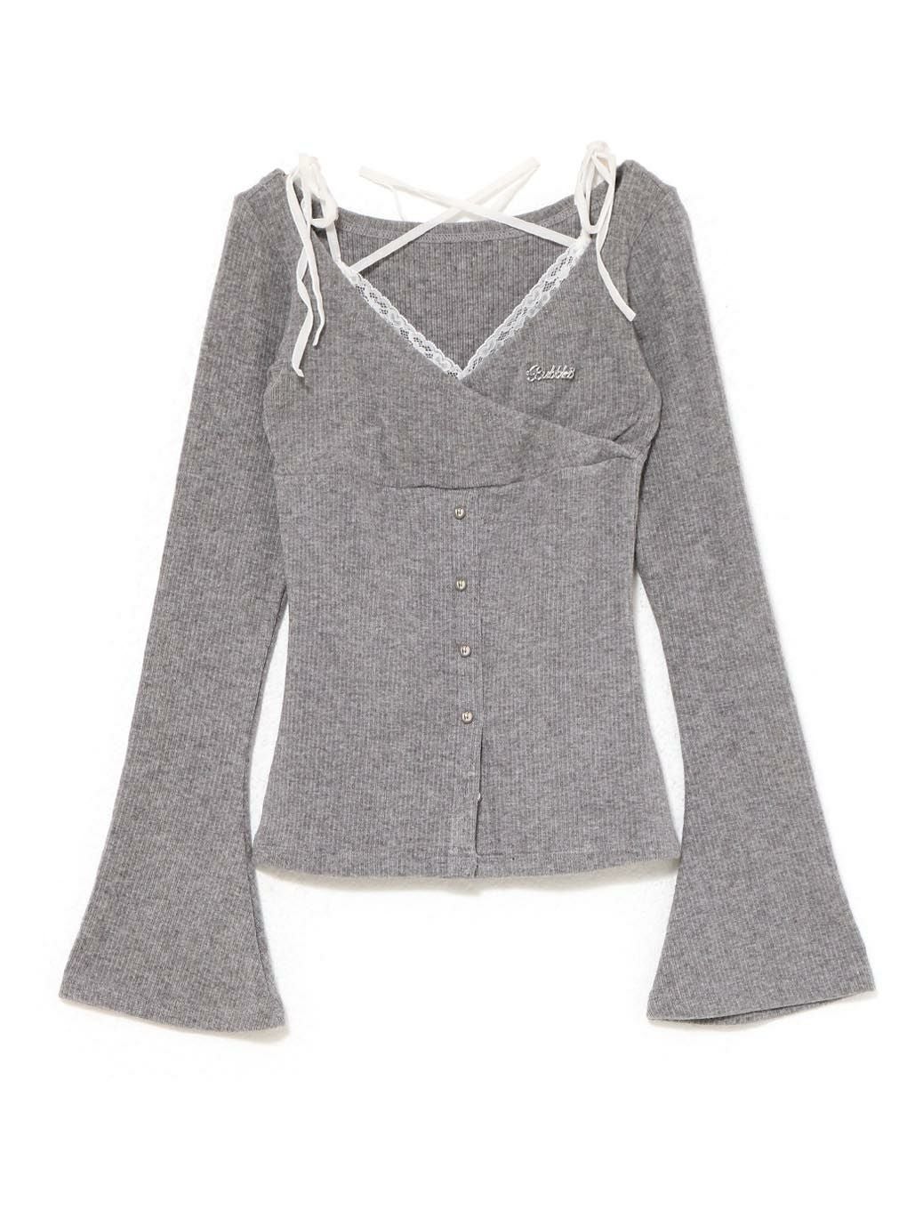 【BUBBLES】カシュクールリブトップス