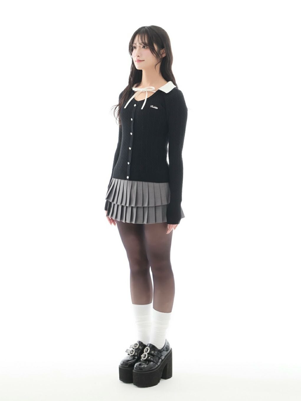 【BUBBLES】ケーブルスクールニット