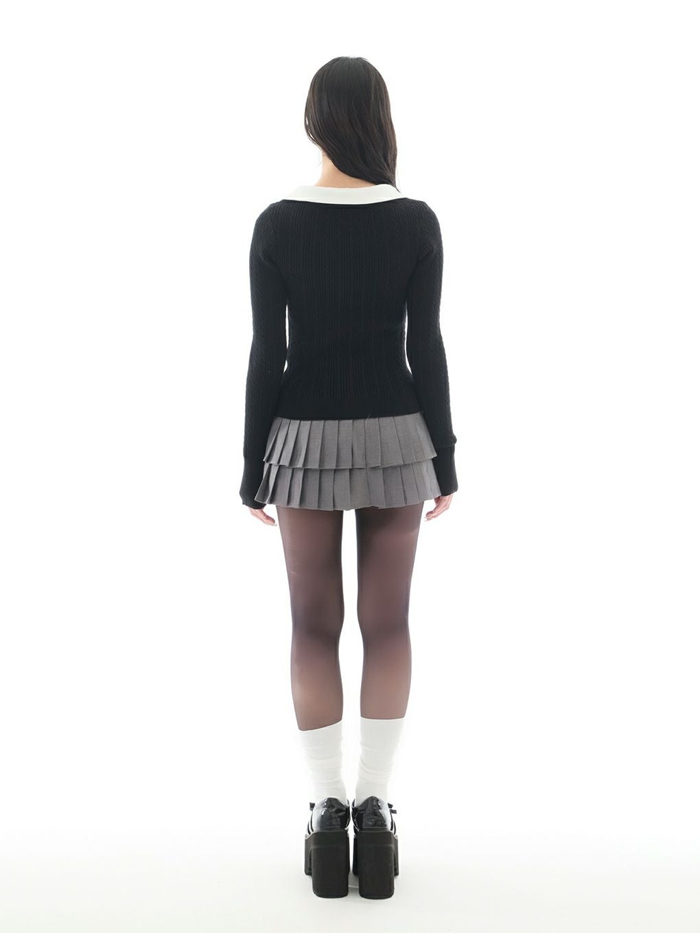 【BUBBLES】ケーブルスクールニット