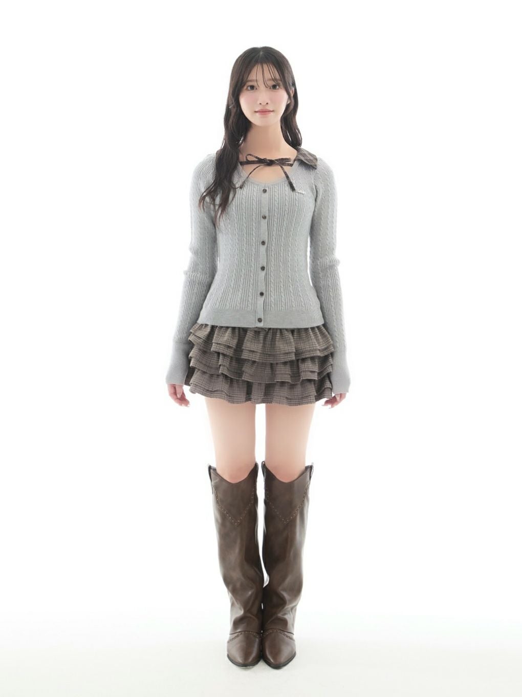 【BUBBLES】ケーブルスクールニット