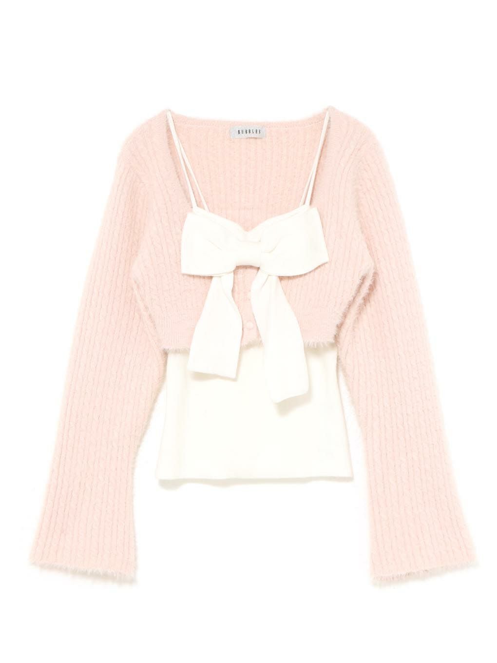 Bubbles リボンニットアンサンブル 未使用新品　紙タグ付き BUBBLES】リボンニットアンサンブル | sparkling mall online store