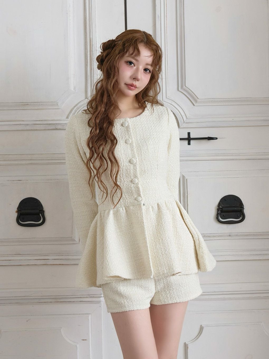 sheller ☆ ツイードペプラムトップス スパークル ツイード ペプラムトップス – poláura OFFICIAL ONLINE STORE