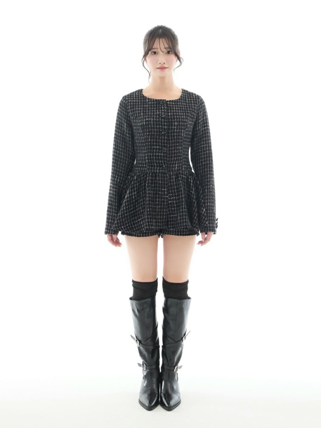 【BUBBLES】ツイードペプラムセットアップ