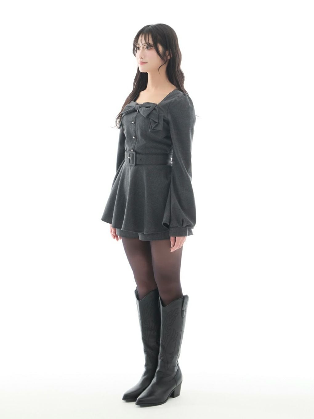 【BUBBLES】リボンペプラムセットアップ