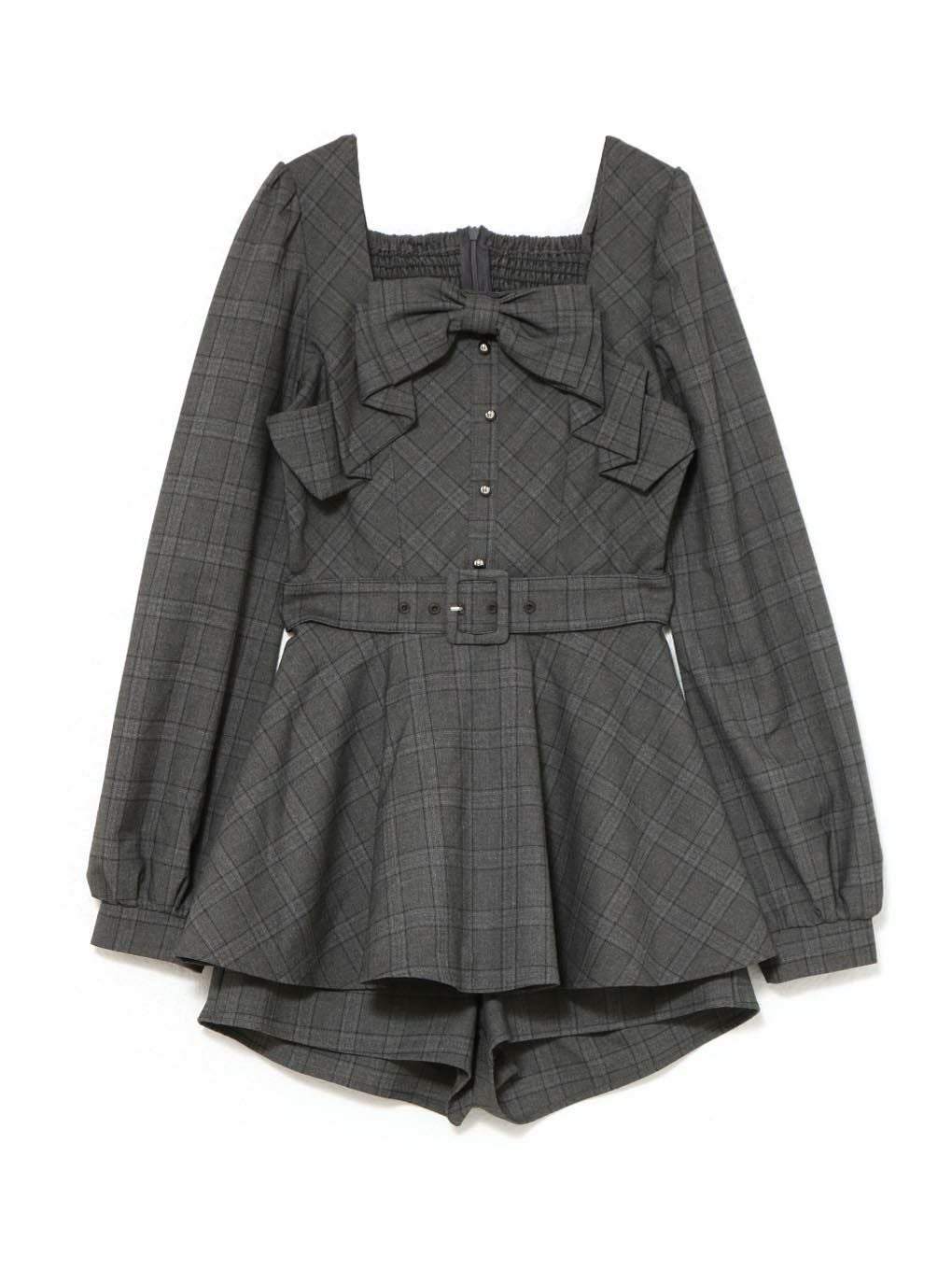 bubbles リボンペプラムセットアップ チェック BUBBLES】リボンペプラムセットアップ | sparkling mall online store