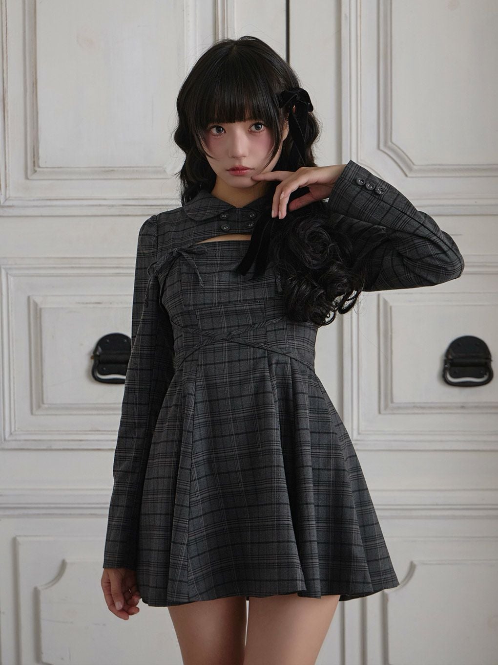 【BUBBLES】ダブルリボンフレアワンピース