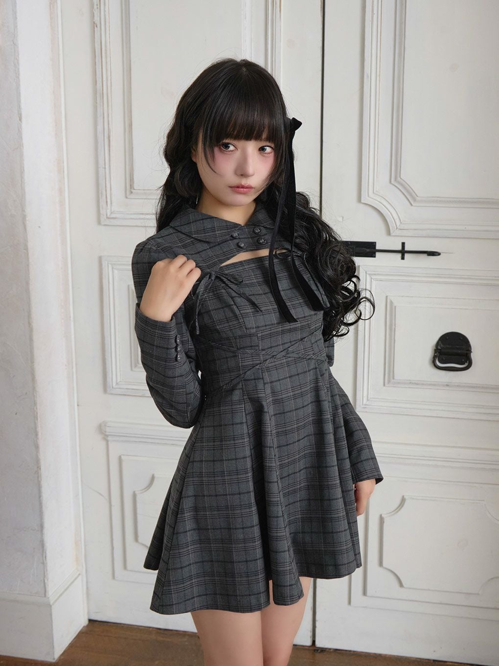 【BUBBLES】ダブルリボンフレアワンピース