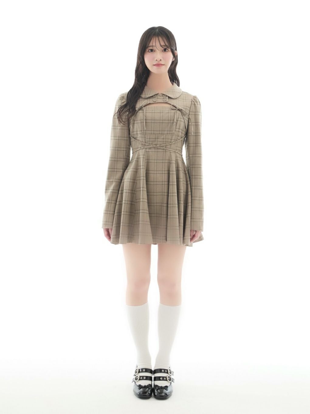 【BUBBLES】ダブルリボンフレアワンピース