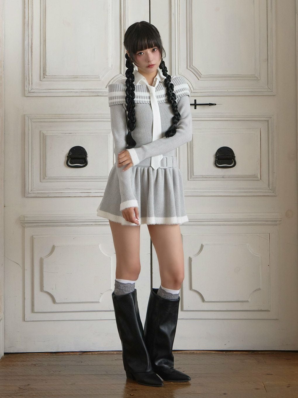 【BUBBLES】オフショルスクールワンピース