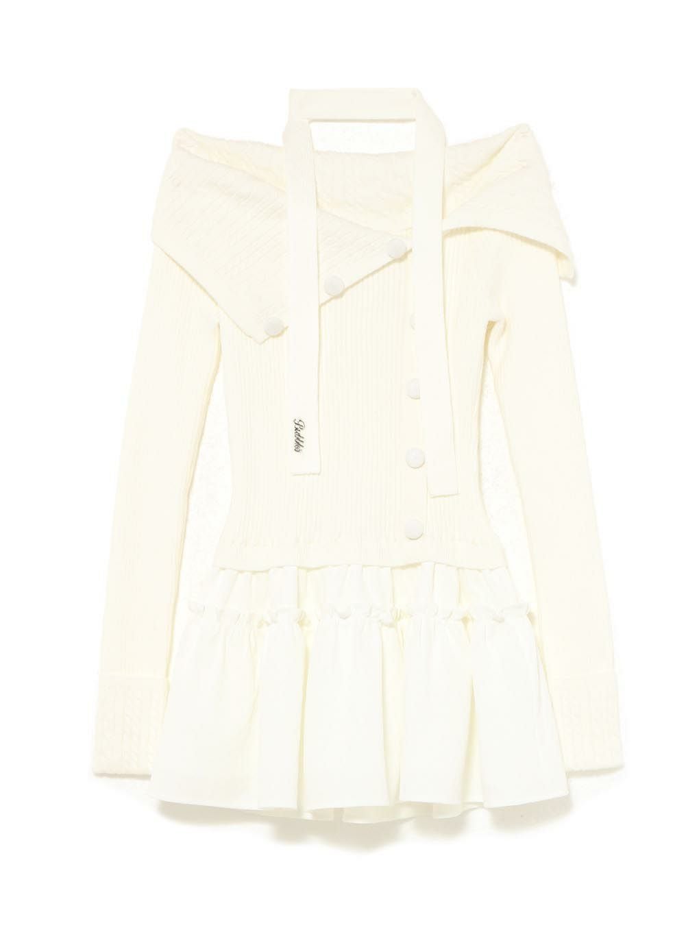 【BUBBLES】ケーブルオフショルワンピース