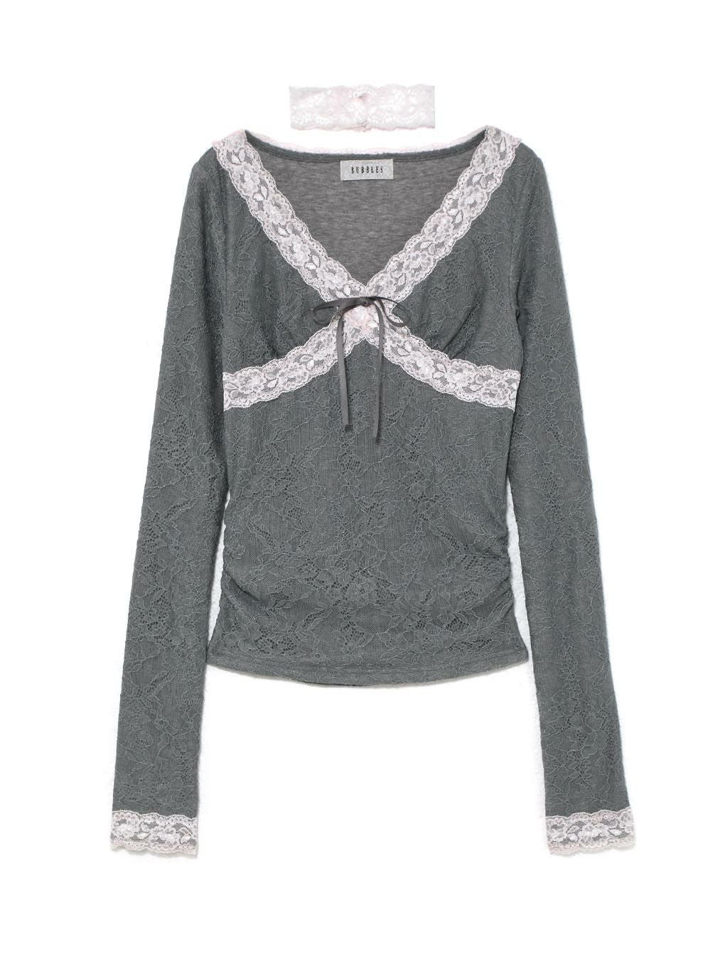 【BUBBLES】レーステープトップス