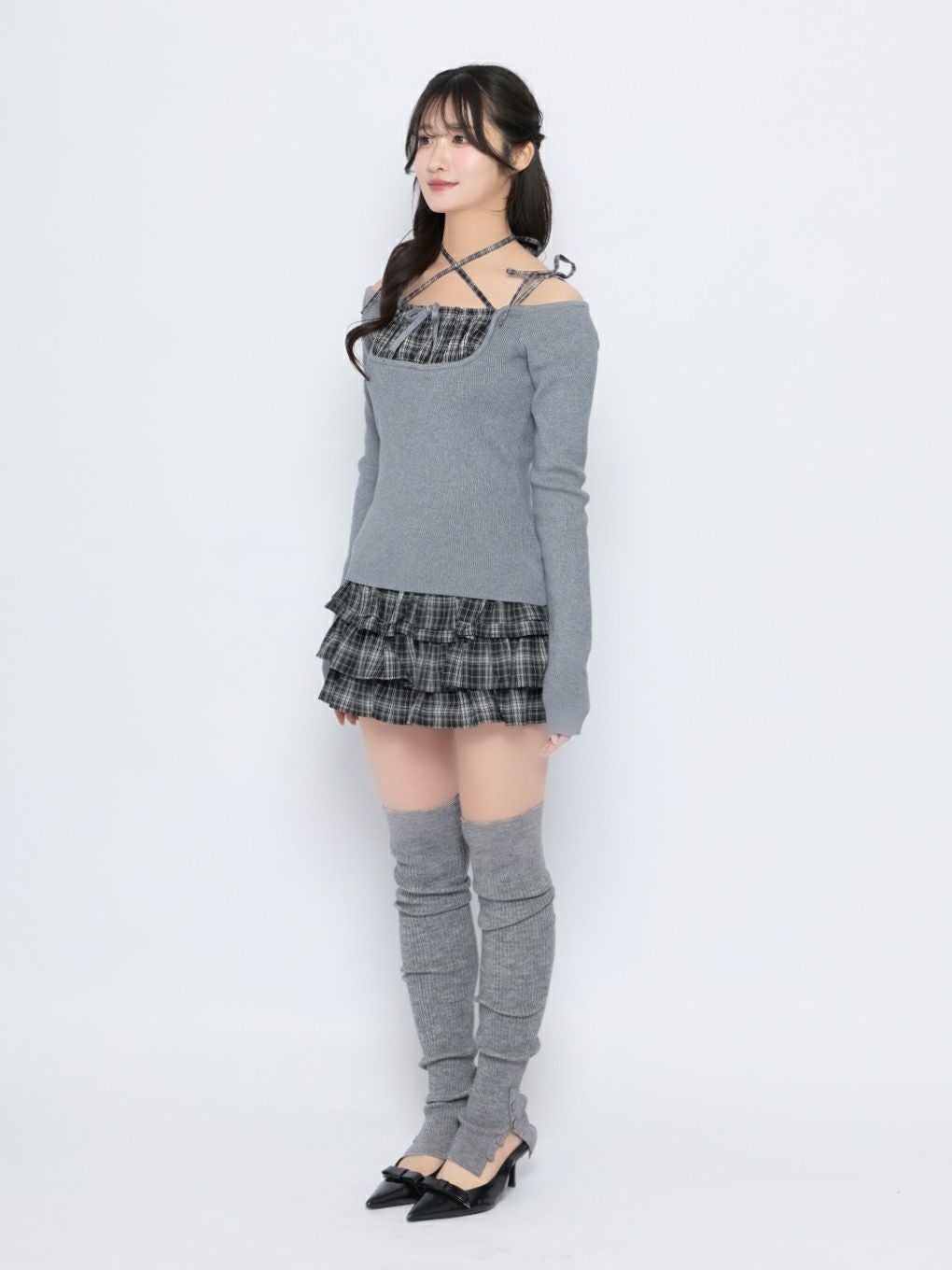 【BUBBLES】オープンショルダーガーリーニット