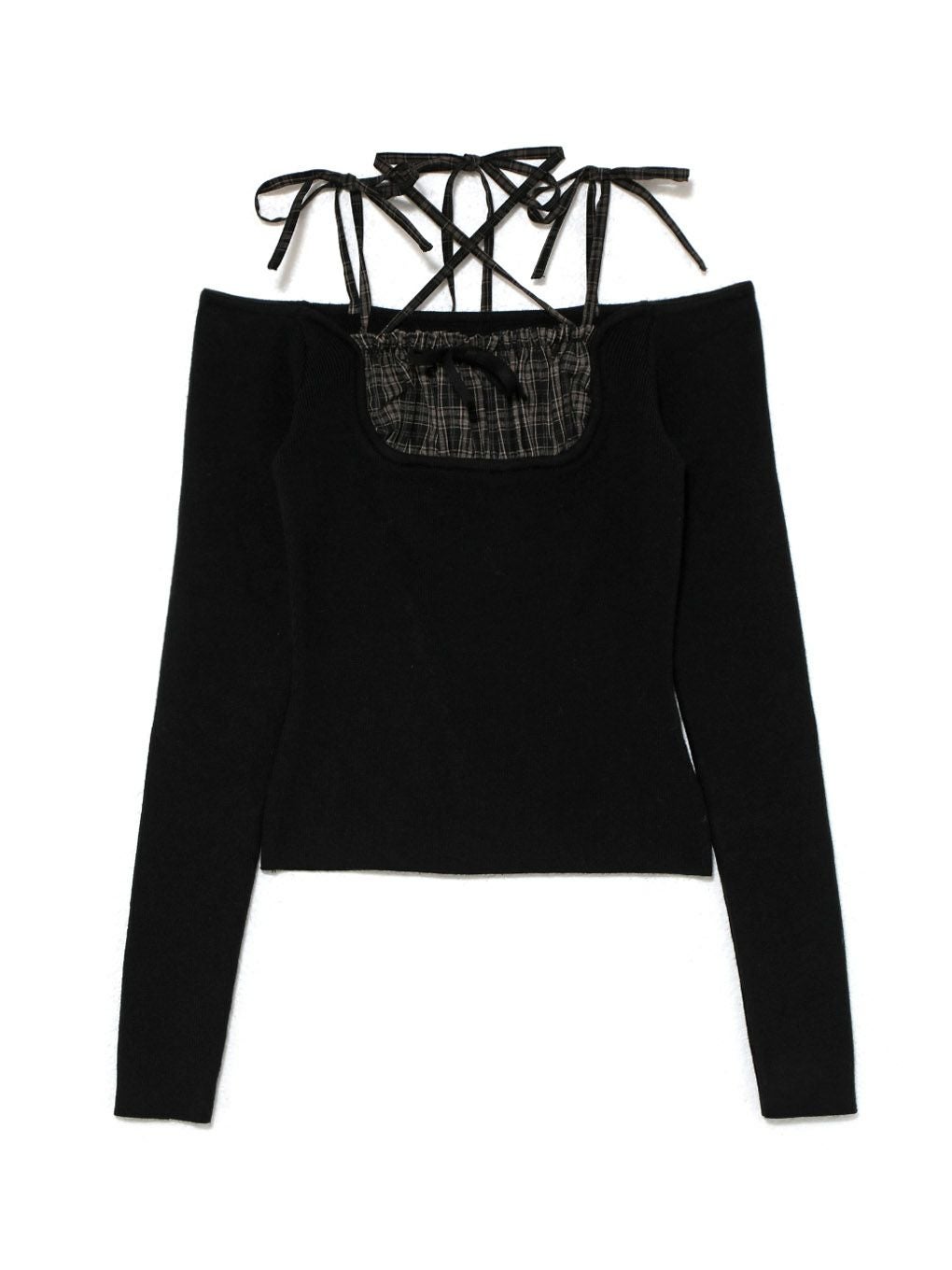 【BUBBLES】オープンショルダーガーリーニット