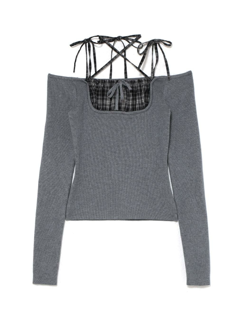 【BUBBLES】オープンショルダーガーリーニット