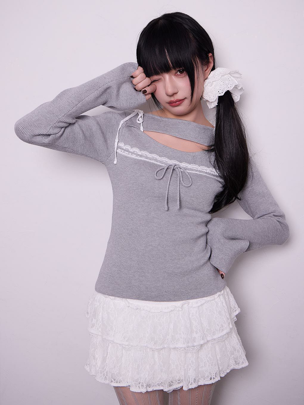 BUBBLES】レースリボンニットトップス | sparkling mall online store