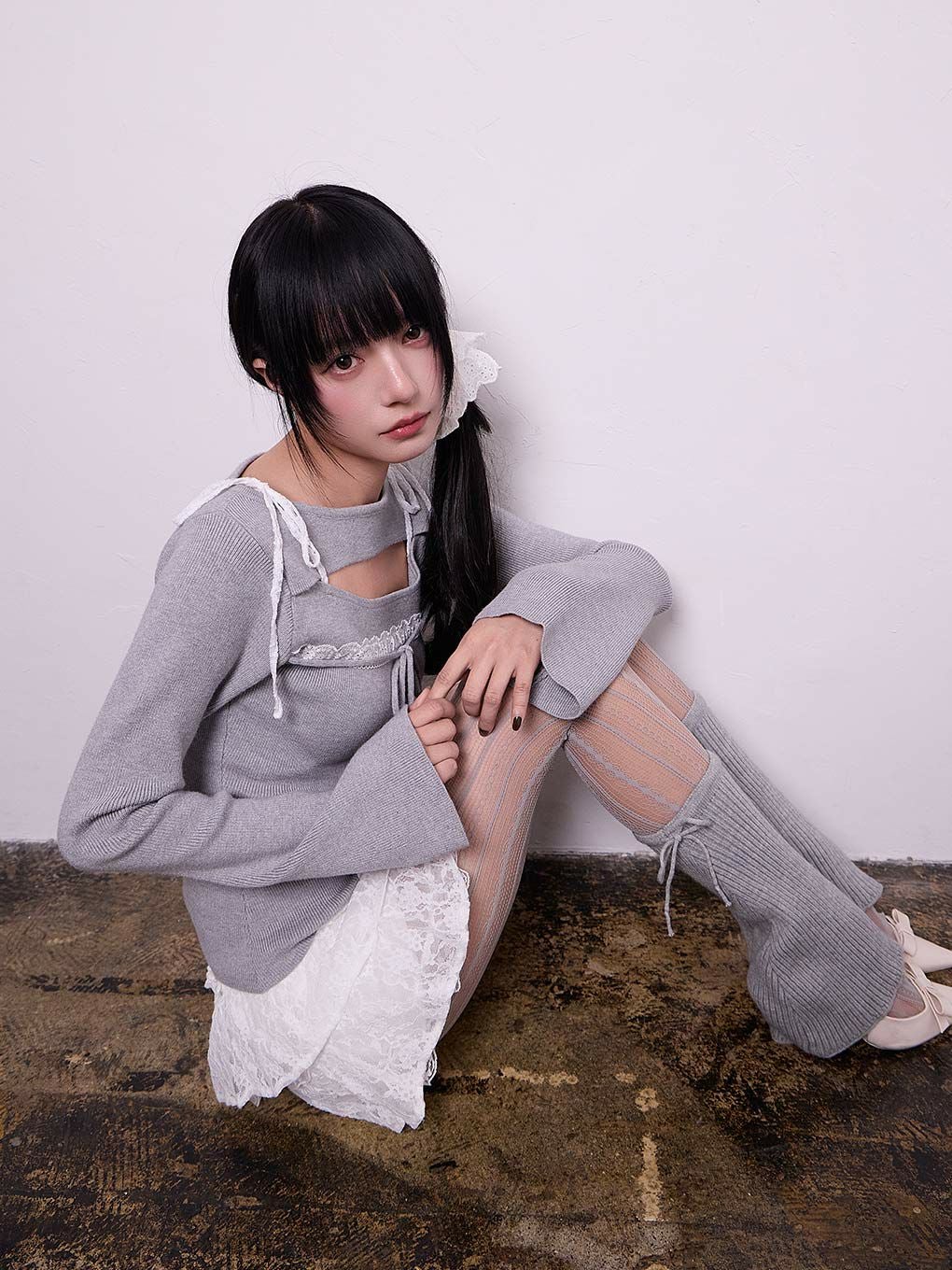 BUBBLES】レースリボンニットトップス | sparkling mall online store