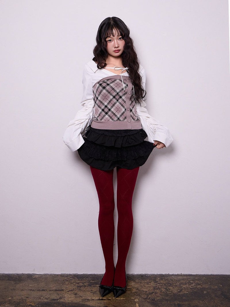 BUBBLES】ルーズシャツニットトップス | sparkling mall online store