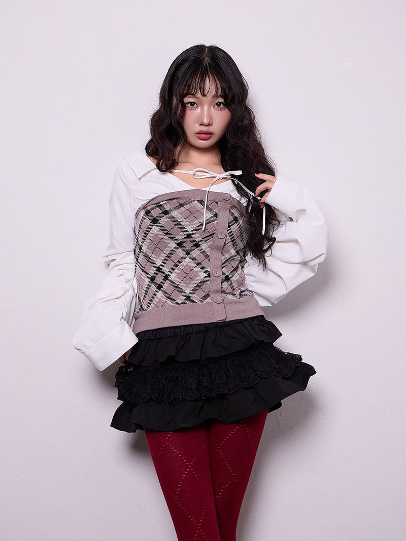 BUBBLES】ルーズシャツニットトップス | sparkling mall online store