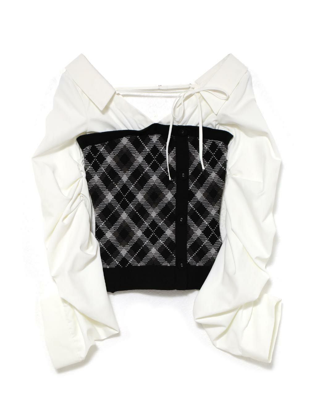 【BUBBLES】ルーズシャツニットトップス