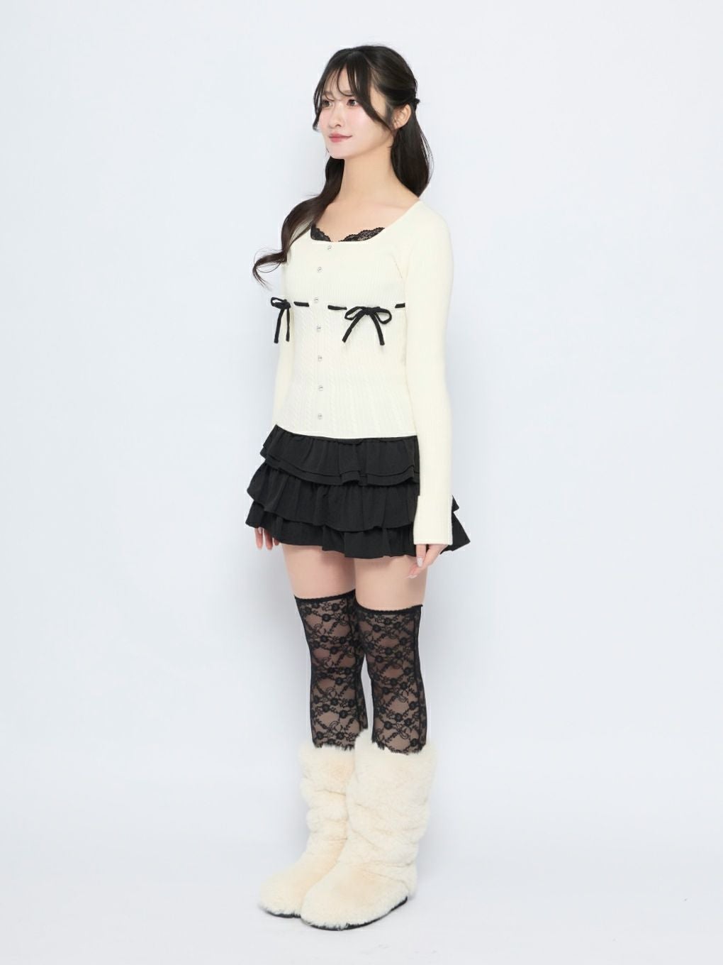 BUBBLES】リボンケーブルニットトップス | sparkling mall online store
