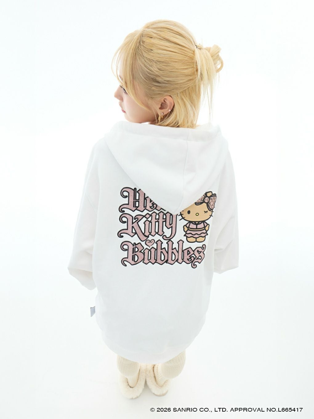 【BUBBLES】グリッターロゴルーズパーカー