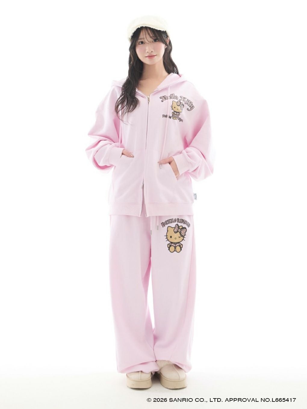 【BUBBLES】グリッターロゴルーズパーカー