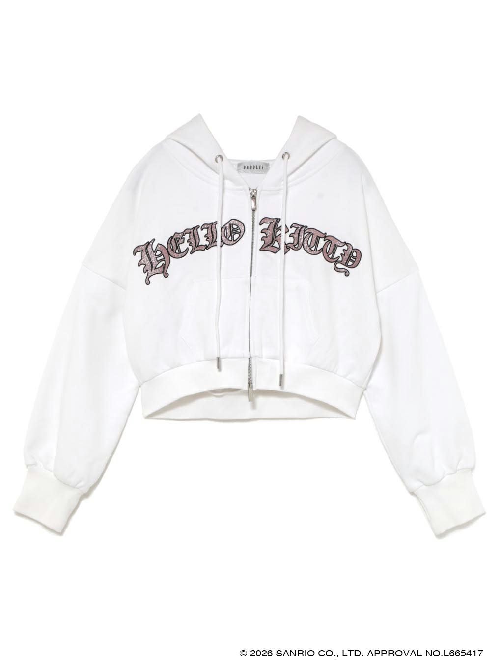 【BUBBLES】グリッターロゴクロップドパーカー